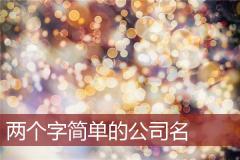 两个字简单的公司名