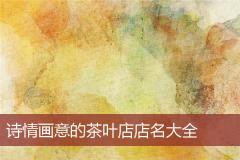 诗情画意的茶叶店店名大全