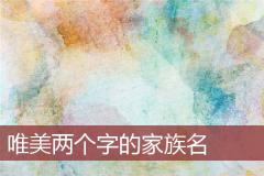 唯美两个字的家族名