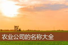 农业公司的名称大全