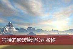 独特的餐饮管理公司名称