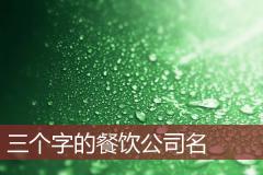 三个字的餐饮公司名